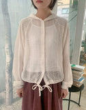 Huuri Summer Punching Hood Zip-up Cardigan