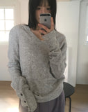 [Wool20] Funb Button V-Neck Wool Knit