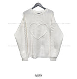 (UNISEX) Cable Heart Round Knitwear