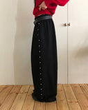 Nadine Studded Banding Strap Wide-Fit Training Long Pants