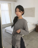 [Lining Point] Hued Stripe Dot Cardigan