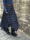 [BELT SET] FLOW PLAID CHECK SKIRT