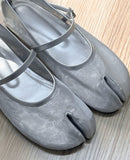 Henil Mesh See-through Tabi Mary Jane Flat Shoes