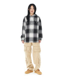 HOODED OMBRE CHECK SHIRT