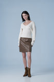 Fox leather round skirt