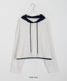 [BAONHAUS] Notive Dot Semi Crop Color Matching Hoodie