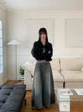 [MADE] Lawson wide collar slim crop crack leather jacket