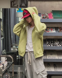 Tain Waffle Crop Hood Zip-Up