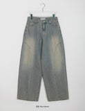 [BAONHAUS] Fillep Cut Washed Denim Pants