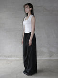 [mnem] Easy Stripe Wide Pants