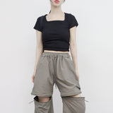 Flor Square Shirring T-shirt