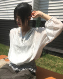 Muni Flower Seethrough String Hooded Jumper