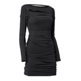 Asymmetrical Draped Long Dress