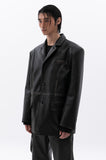 washing leather 4 buttons blazer