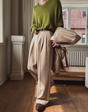 Comfort two-tuck wide slacks