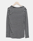 Juka Striped U-Neck Long Sleeve T-Shirt