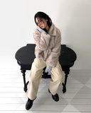 Sevin Collar Two-Tone Fur Jacket