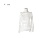 Toa Dot Halter Sleeveless Boat Neck Long Sleeve T-Shirt