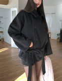 Forbe Belted High Neck Half Coat