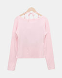 Matan Stripe Halter V-neck Long Sleeve T-shirt Set