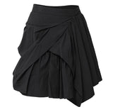 Asymmetrical Draped Layered Skirt