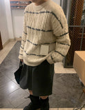 Verot Stripe Wool Cable Knit