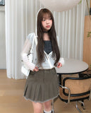 Monut Fringe Pleated Denim Skirt