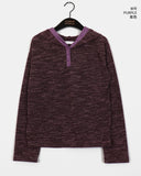 Zeke Stripe Bokashi Button Color Matching Hood T-shirt