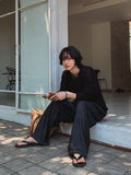 Sunday linen two-tuck wide pants