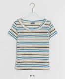 Hayo Stripe U-neck Short Sleeve Tee