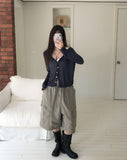 Roach Pigment Deep Dyeing Cargo Bermuda Shorts
