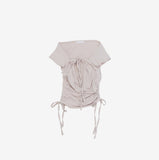Faroan String Shirring Cropped T-shirt