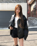 [U-BASIC] Marron Square Neck Slim Long Sleeve