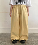 Mamiko pintuck string wide cotton banding pants