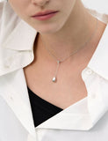 Champagne Moon Dew Drop Silver Darling Necklace