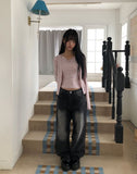 Seyou Backpoint Adjust Washed Denim Pants