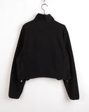 [MADE] Raco Basic String Semi-Crop Fleece Zip-Up