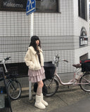 Lanne Shearling Collar Short Fur Jacket