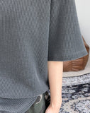Elo waffle pigment henley neck short sleeve tee