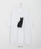 [unisex] Myari Cat Printing Over Short Sleeve Tee