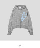 Kitsch Star Check Patch Two-Way Hood Zip-Up