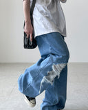 Photo Lace Wide Denim