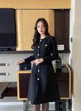 Ennis Shirring Wool Tweed One Piece