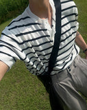 Dangara Henry Neck Short Sleeve Knit