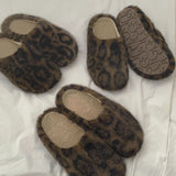 Winter Full Lining Fur Leopard Fur Slippers
