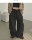 Two-Way Thick Brushed Cut Jogger Wide Banding Pants