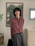 Pony checker cutting cropped shirt