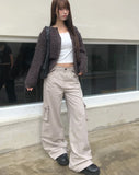 [MADE] Inkoo Color Matching Pocket Cargo Wide Long Pants