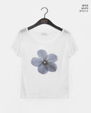 Carmen Flower See-Through Short Sleeve T-Shirt