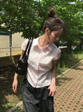 Torren Cap Sleeve Collar Short Sleeve Blouse Shirt